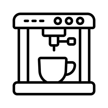 Kahve makinesinin satır biçimi simgesini kullanmaya hazır