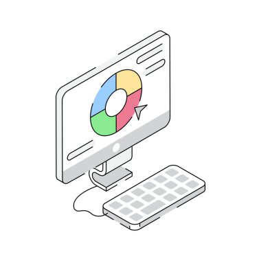 Renk tekerleğinin iyi tasarlanmış izometrik simgesi