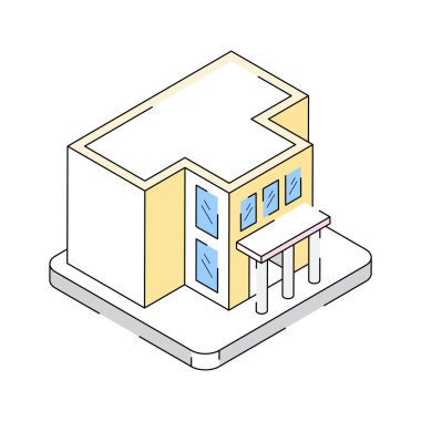 Sanat galerisinin izometrik simgesini ele geçirin.