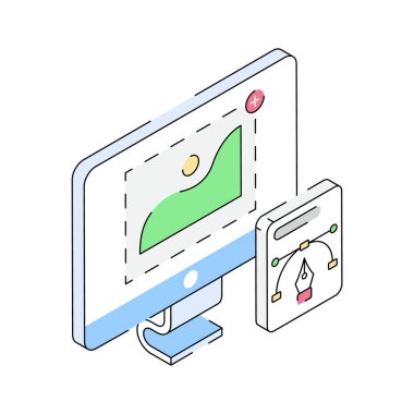 Grafik tasarımının izometrik dış hat simgesi burada.