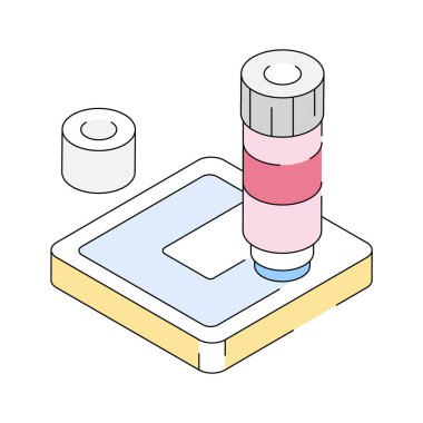 Yapıştırıcı çubuğunu gösteren izometrik dış hat simgesi kullanmaya hazır
