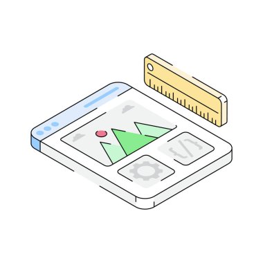 Alan geliştirmenin izometrik dış hat simgesini kullanmak kolay