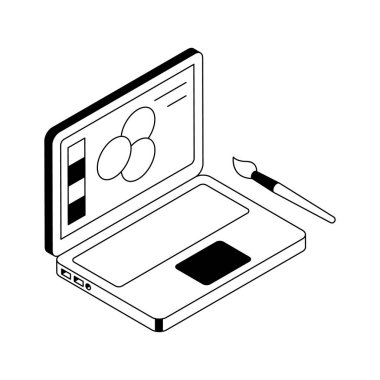 Dijital sanatı gösteren izometrik simgeyi düzenlemek kolay