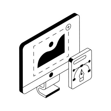 Grafik tasarımının izometrik dış hat simgesi burada.