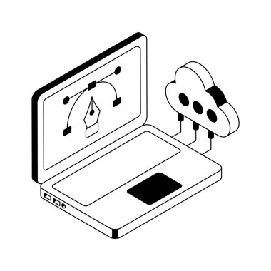 Bu modern izometrik kalem dizayn simgesini bir düşünün.