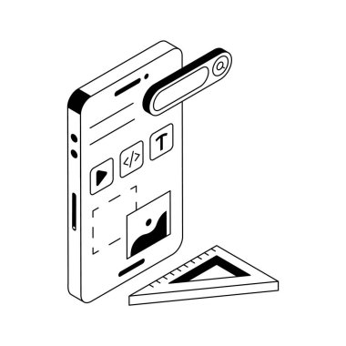 Uygulamanın gelişimini gösteren bu inanılmaz izometrik simgeyi yakalayın