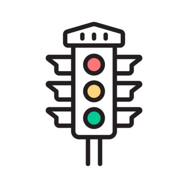 Taslak biçiminde tasarlanmış kullanışlı bir trafik sinyali simgesi