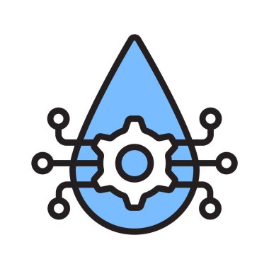 Satır biçiminde tasarlanmış su teknolojisi simgesi, tasarımı kolay