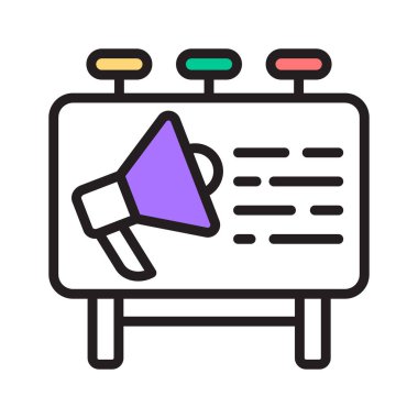 Reklam panosu reklamlarını gösteren satır simgesi kullanmaya hazır