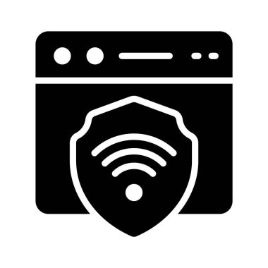 Glyph biçiminde dizayn edilmiş web sitesi güvenlik simgesi