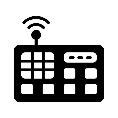 Kablosuz dahili iletişim simgesi yaratıcı bir şekilde kabartma biçiminde tasarlandı