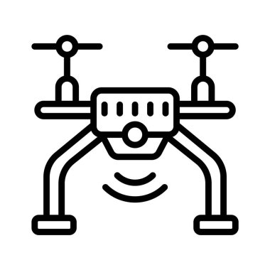 İnsansız hava aracı kamerası tasvir eden görsel çekici doğrusal biçim simgesi