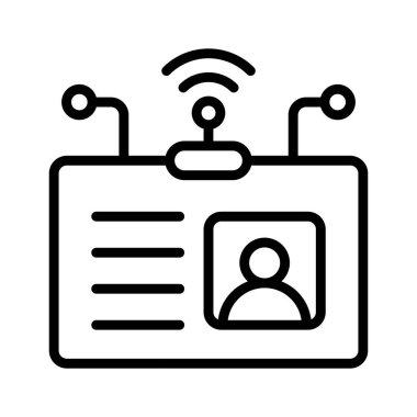 Akıllı kimlik kartının sinyallerini gösteren düzenlenebilir satır simgesi