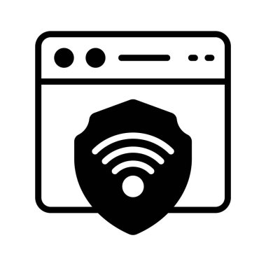 Glyph biçiminde dizayn edilmiş web sitesi güvenlik simgesi