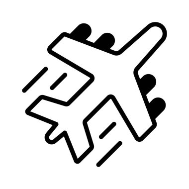 Uçan düzlemi gösteren iyi tasarlanmış bir kabartma biçimi simgesi