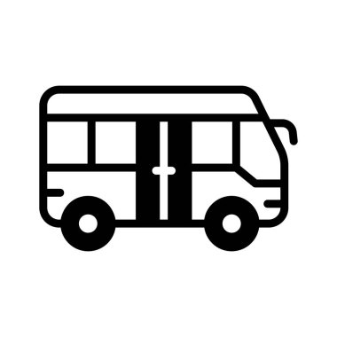 Elektrikli otobüs gösteren modern bir kabartma biçimi simgesi