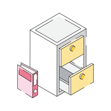 Ofis dosyası izometrik simgesi premium kullanımı için hazır