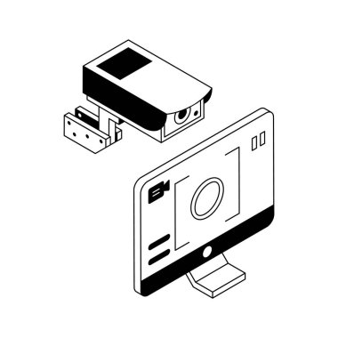 Bu, CCTV izleme sisteminin inanılmaz bir izometrik simgesi.