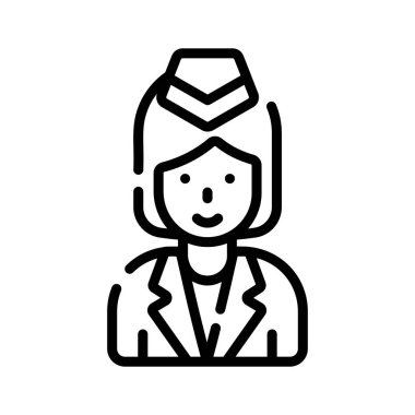 Hava hostesi profilini gösteren taslak simgesini düzenlemek kolay