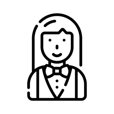 Garson karakterini gösteren yaratıcı bir çizgi simgesi