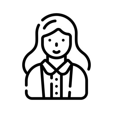 Kadın öğretmeni gösteren taslak biçimi simgesi kullanmaya hazır