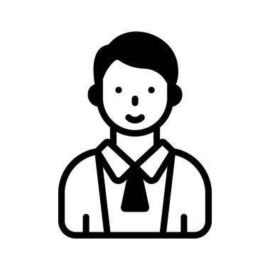 Glyph biçiminde tasarlanmış erkek yargıç simgesi, premium kullanıma hazır