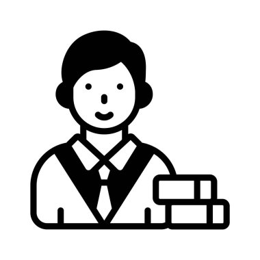 Kitaplı profesörün iyi hazırlanmış bir sembolü.