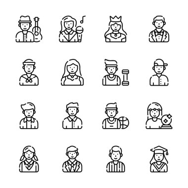 İnsan profili çizgisi biçimindeki inanılmaz simgelere bakın