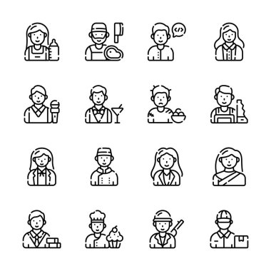 İnsanları avatarların simgelerini tasvir eden yaratıcı tasarım koleksiyonu