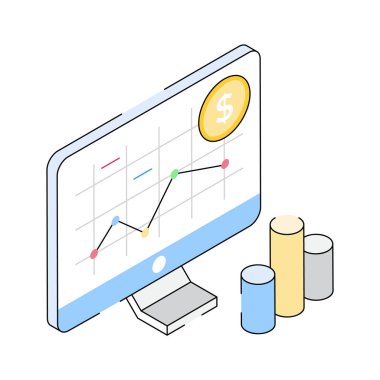 Mali istatistik tasvir eden premium izometrik simgemize bakın