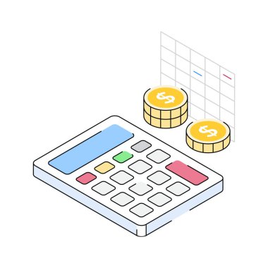 Tahminlerin iyi tasarlanmış izometrik dış hat simgesi