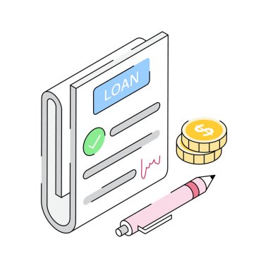 Kredi kağıt simgesi, izometrik tarzda yaratıcı bir şekilde tasarlandı