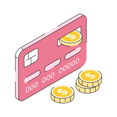 Kredi ödemelerini gösteren izometrik ikonumuza bakın.