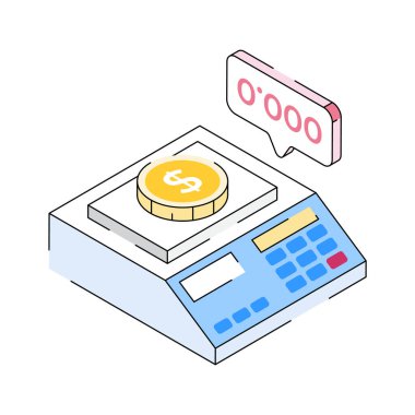 Para skalasının bu modern izometrik simgesine bir bakın.