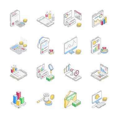 Para simgelerini gösteren bu inanılmaz izometrik koleksiyonu yakala