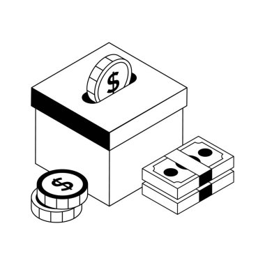 Bağış kutusunun iyi tasarlanmış izometrik bir simgesi