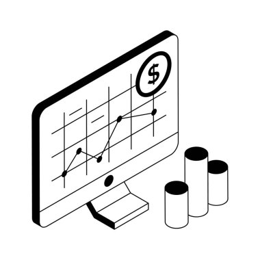 Mali istatistik tasvir eden premium izometrik simgemize bakın