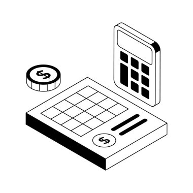 Bütçe planlamasının izometrik simgesini indir