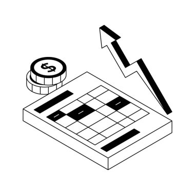 Kar raporunun kullanışlı bir izometrik ana hatları simgesi