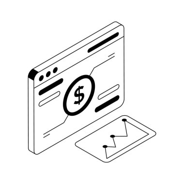 Finansal web sitesinin büyüleyici bir izometrik simgesi