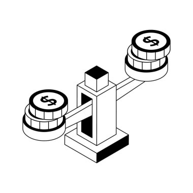 Mali istikrar gösteren izometrik simge görsel olarak bağlanıyor