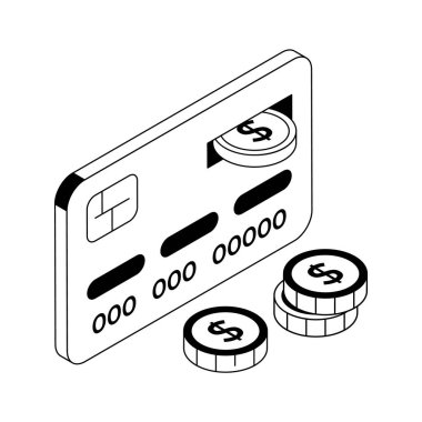 Kredi ödemelerini gösteren izometrik ikonumuza bakın.