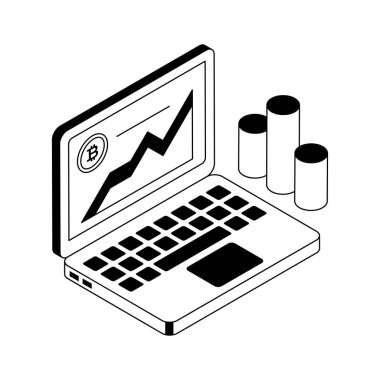 Bitcoin ticaret izometrik simgesi premium kullanımı için hazır