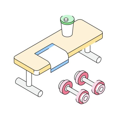 Premium izometrik ikonumuza bakın. Halterli jimnastik sehpası.