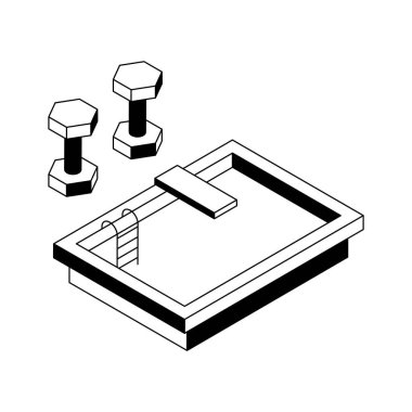 İzometrik tarzda tasarlanmış havuzun son simgesi