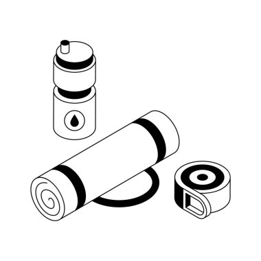 Bu, spor aletlerinin izometrik dış hat simgesi.