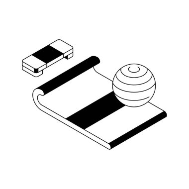 Yoga mat izometrik simgesi premium kullanım için hazır