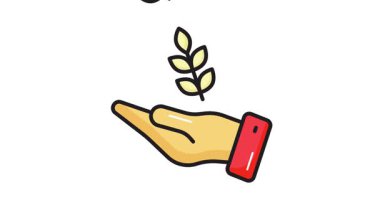 Bağış için el-vektör animasyon tasarımı, sadakaların modern vektör animasyonu