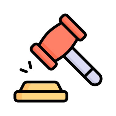 Mahkeme tokmağını gösteren en son düz taslak biçim simgesi