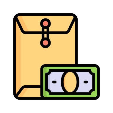 Para zarfını gösteren düz çizgi biçimi simgesi